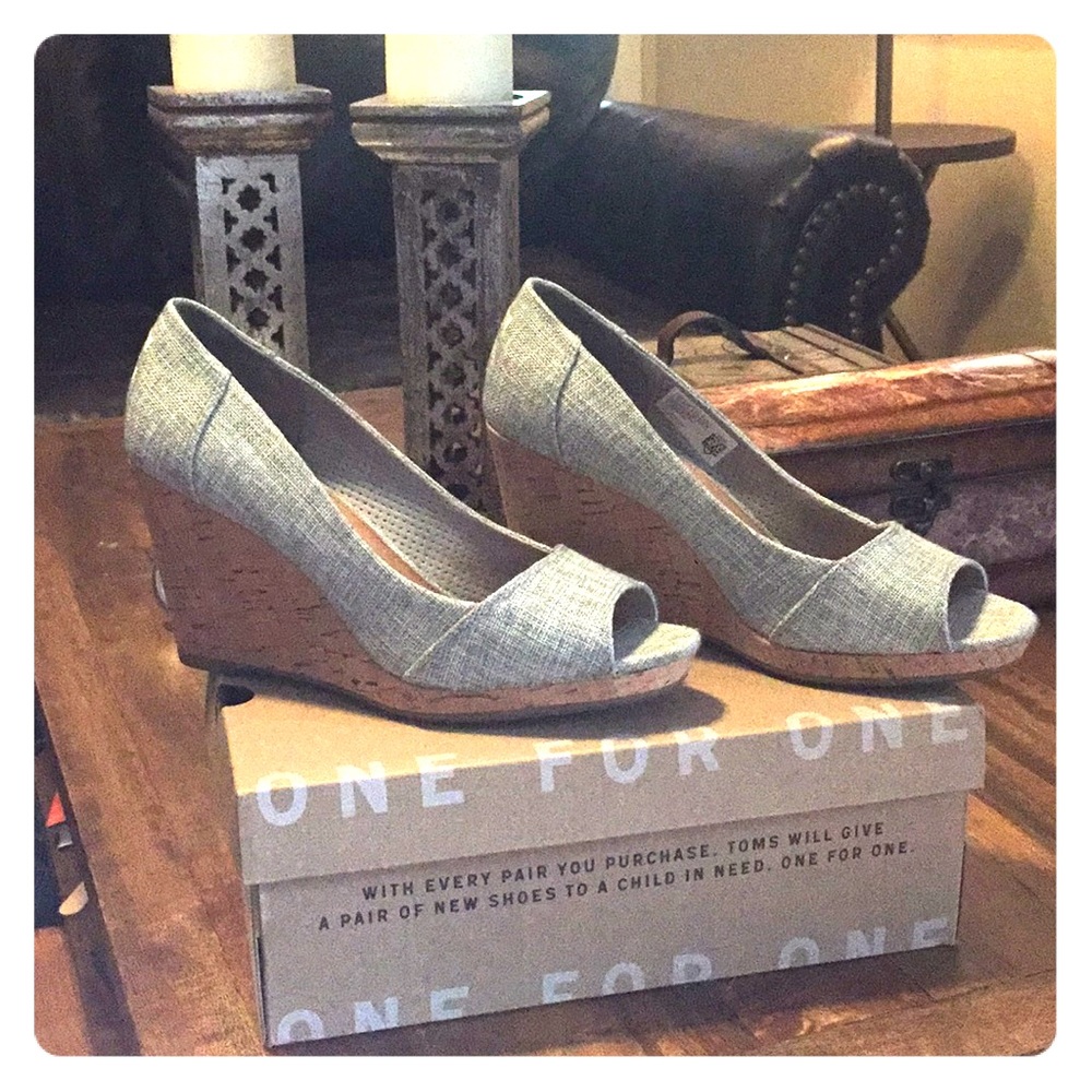 Toms Drizzle Grey Wedges